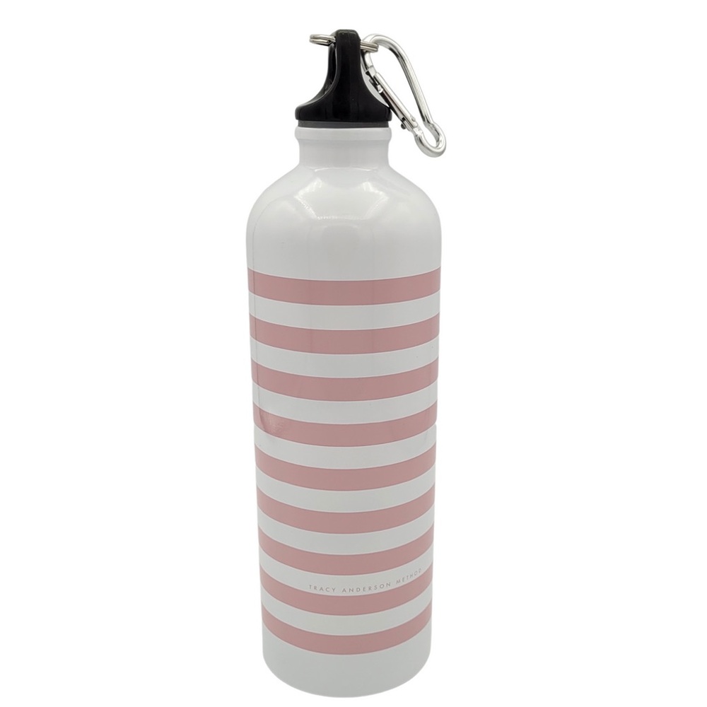 Tracy Anderson White and Pink Striped Water Bottle